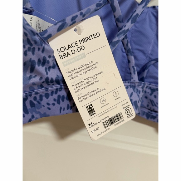 Athleta Solace Printed Sports Bra - Lavender NWT SZ XL - Picture 6 of 10